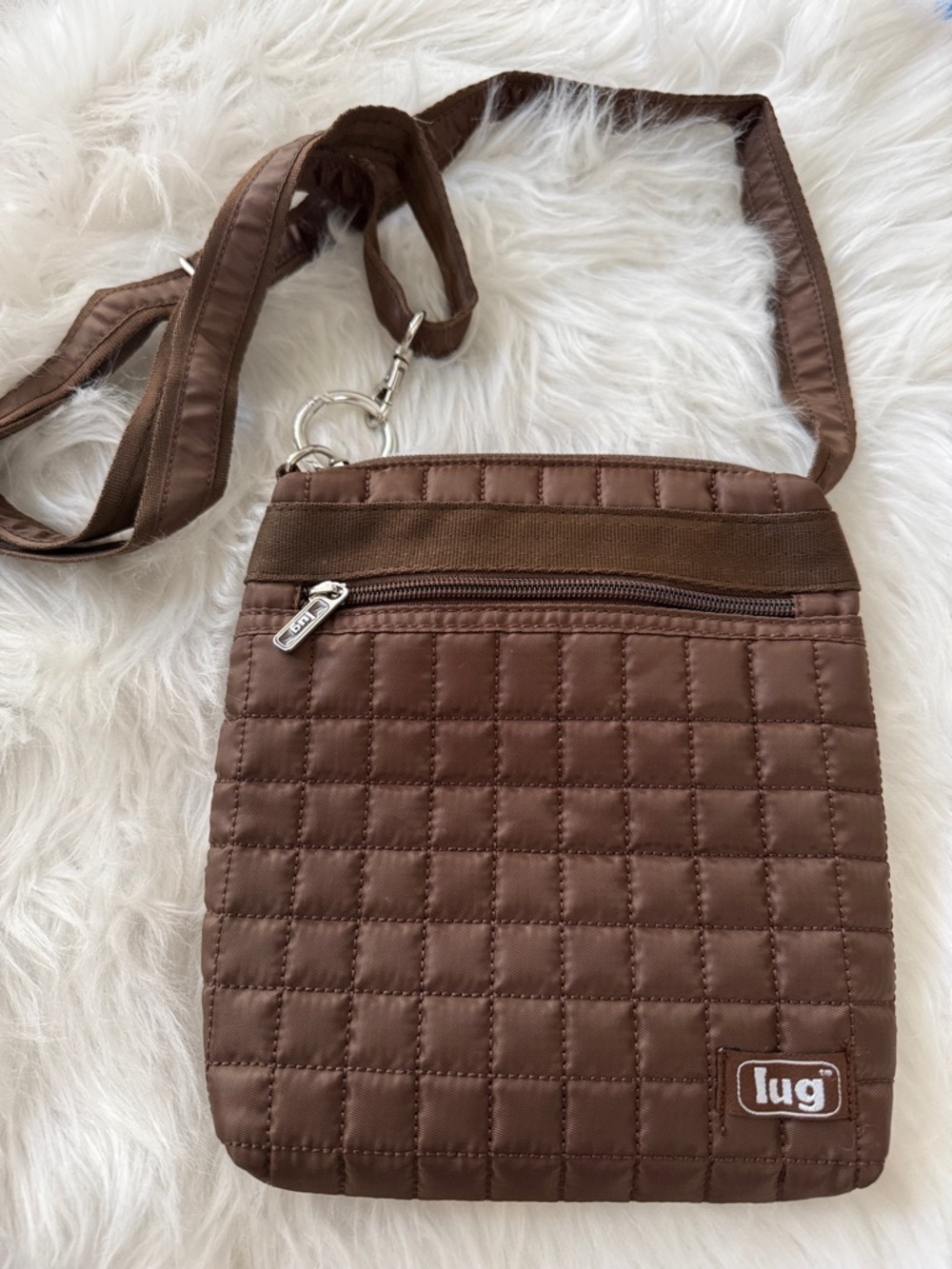 Lug Quilted Crossbody Travel Bag Brown